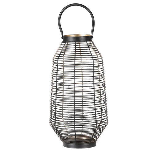 3S. x Home - Lanterne H 50 cm en fer noire et dorée - Objets Déco Design