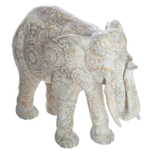 3S. x Home - Éléphant Blanc Résine Hauteur 22 - Statue Et Figurine Design
