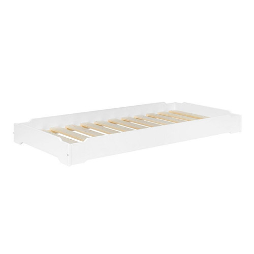 3S. x Home - Lit empilable en pin massif 90 x 190 blanc - Chambre Adulte Design