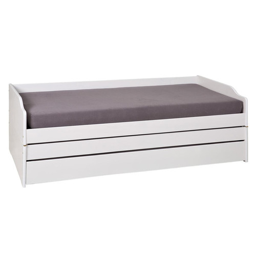 3S. x Home - Canapé multifonction 90x190 blanc LORA - Lit Adulte Design
