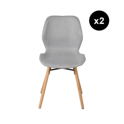 3S. x Home - Lot de 2 chaises Scandinave Grise SEJUO - Chaise Design