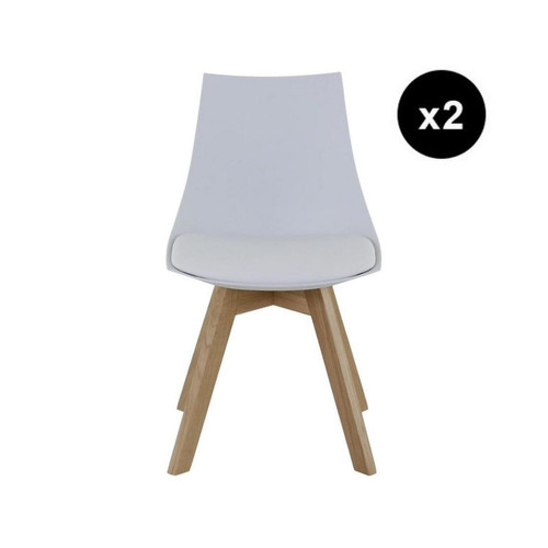 3S. x Home - Lot de 2 chaises scandinaves blanches - Chaise Et Tabouret Et Banc Design