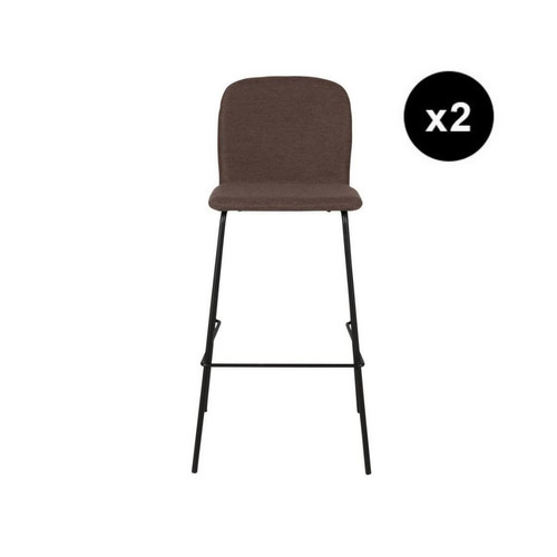 3S. x Home - Lot de 2 chaises de bar ombre - Chaise marron