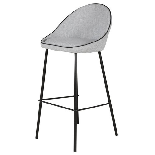 3S. x Home - Chaise de bar tissu gris clair - Chaise Design