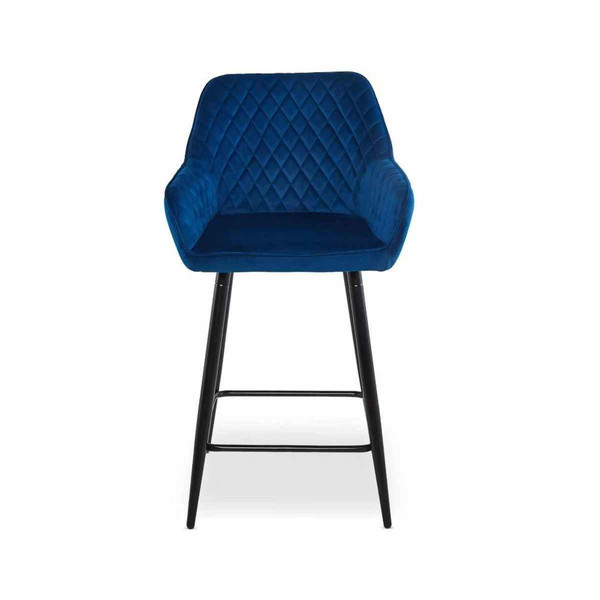 Lot de 2 chaises de bar Velours Bleu  3S. x Home