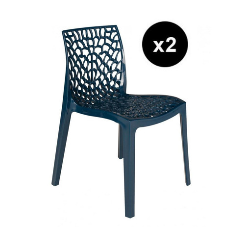 3S. x Home - Lot De 2 Chaises Design Bleu Petrole Gruyer - Chaise Design