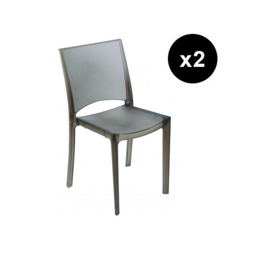 3S. x Home - Lot De 2 Chaises Design Gris Clair Nilo DELPHES - Chaise Et Tabouret Et Banc Design
