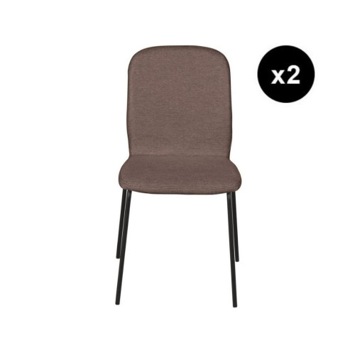 3S. x Home - Lot de 2 chaises Ombre SENSE marron - Chaise Design