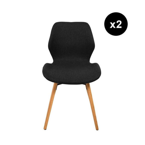 3S. x Home - Lot de 2 chaises Scandinave Noire SEJUO - Chaise Et Tabouret Et Banc Design
