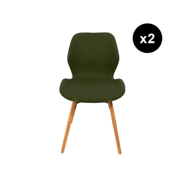 Lot de 2 chaises Scandinave Tissu Vert ANDAPA Vert 3S. x Home Meuble & Déco