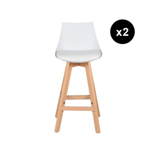 3S. x Home - Lot de 2 chaises snack blanches - Chaise Design
