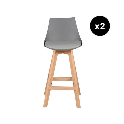 3S. x Home - Lot de 2 chaises snack grises - Chaise Et Tabouret Et Banc Design