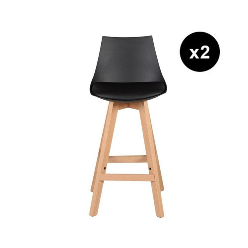 3S. x Home - Lot de 2 chaises snack noires - Chaise Et Tabouret Et Banc Design