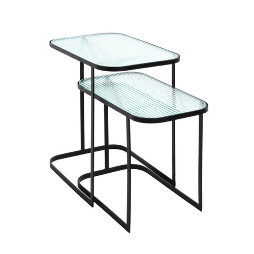 3S. x Home - lot de 2 tables d'appoint en métal laqué  - Table Basse Design