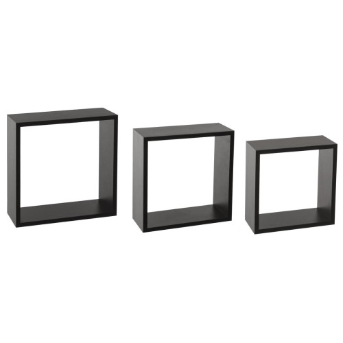 3S. x Home - Lot de 3 étagères murales cubes noires - 3S. x Home meuble & déco