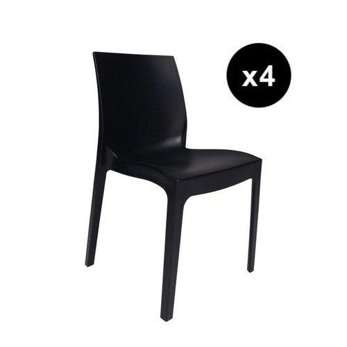 3S. x Home - Lot De 4 Chaises Design Gris Anthracite Istanbul - Chaise Et Tabouret Et Banc Design
