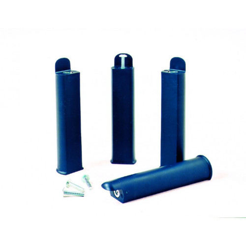 3S. x Home - Lot de 4 Pieds de Lit PVC H22cm Bleu - Meuble deco made in france
