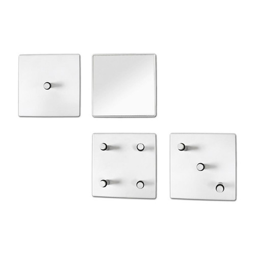 3S. x Home - lot de patères murales métal époxy blanc et miroir - Dressing Et Rangement Design