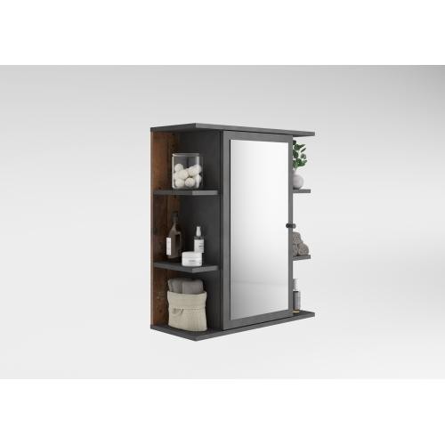 3S. x Home - Armoire de toilette avec miroir MADOC 5 marron - Nouveautés Meuble Et Déco Design