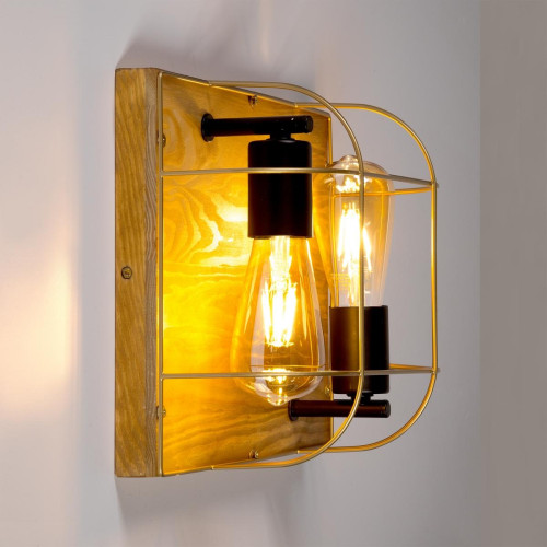 Britop Lighting - Lampe murale Netuno 2xE27 Max 15W Led Pin teinté/Noir/Or  - Lampes et luminaires Design