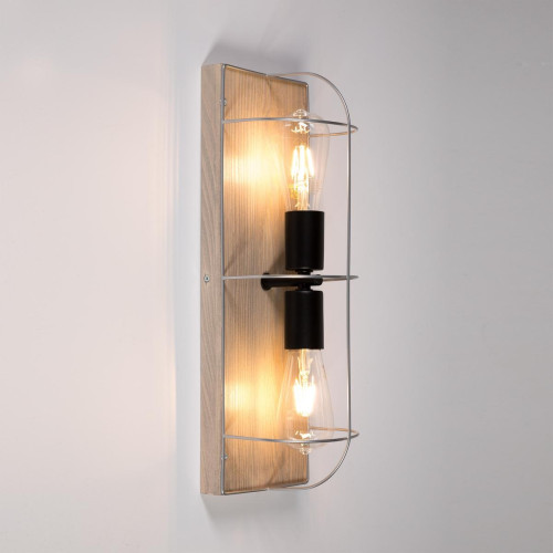 Britop Lighting - Applique/plafonnier Netuno 2xE27 Max.15W LED Gris Pin teinté/Noir/Argent  - Suspension Design