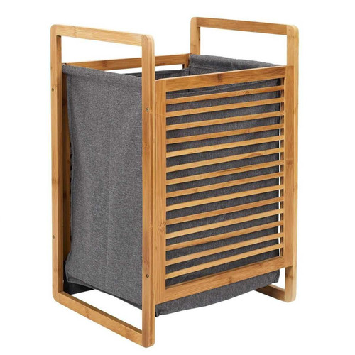 Panier De Rangement 1 Compartiment en Bambou Accessoires de salle de bain
