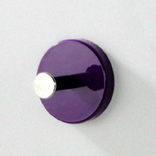 3S. x Home - Patère murale ronde laquée violet crochet acier  - Porte-Manteau Et Patères Design