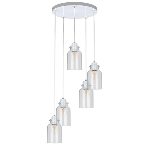 Britop Lighting - Pendentif 5xE27 60W Blanc/Transparent  - Lampes et luminaires Design