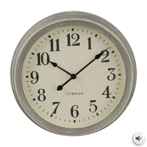 3S. x Home - Pendule plastique gris brossé D35 cm - Horloges Design