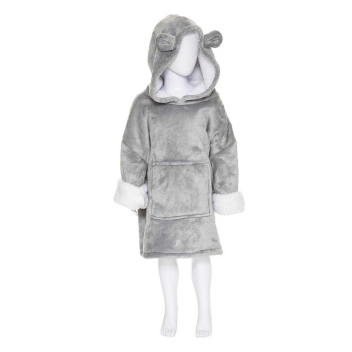 3S. x Home - Plaid Poncho Enfant Capuche Ours - Cocooning
