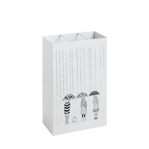 3S. x Home - Porte parapluies métal blanc avec egouttoir plastique - Nouveautés Meuble Et Déco Design