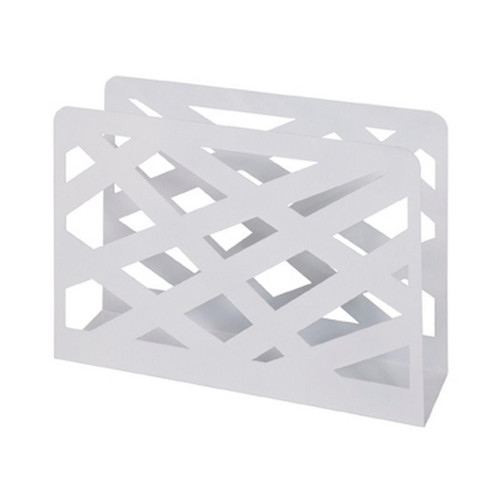 3S. x Home - Porte revues en métal blanc laqué motifs losanges - Meuble Et Déco Design