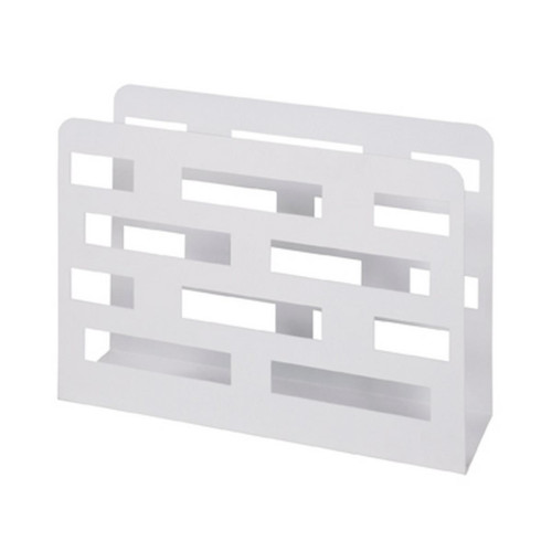 3S. x Home - Porte revues en métal blanc laqué motifs rectangles - Divers rangements