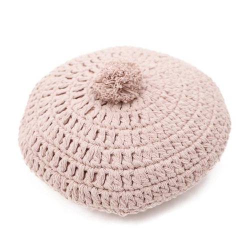 Pouf rond crochet Rose Nude 3S. x Home