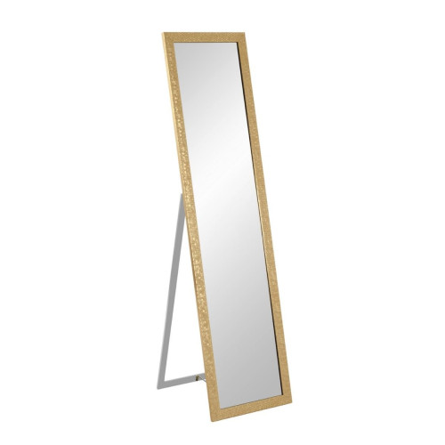 Miroir sur pied rectangulaire cadre en plastique avec décor doré  Or 3S. x Home Meuble & Déco