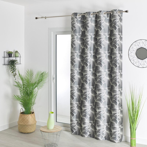 3S. x Home - RIDEAU AMEUBLEMENT JACQUARD 140X260 GRIS TROPICAL  - French Days