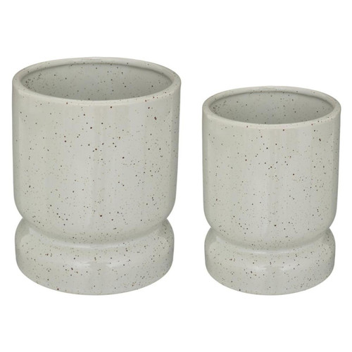 3S. x Home - Set de 2 pots "Réactive" en céramique - Pots de fleurs, jardinières