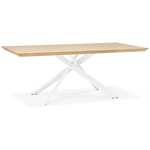 3S. x Home - Table à Manger Couleur Naturel Métal Blanc ROYALTY - Table Design