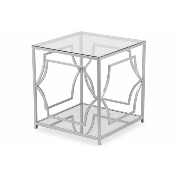 Table Basse D'appoint En Verre Transparent Et Pieds Argent  Argent 3S. x Home Meuble & Déco