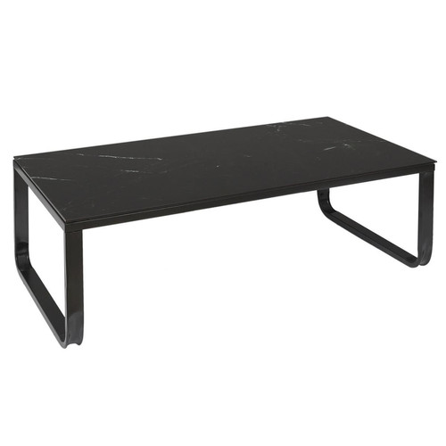 3S. x Home - Table Basse En Verre Marble Noir - Table d appoint noire