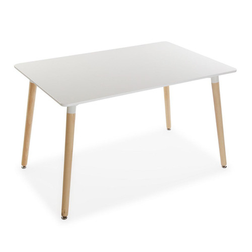 3S. x Home - Table Blanche MEERA Rectangle - Soldes tables, bars