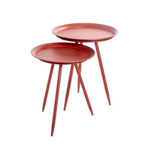 3S. x Home - Table d'appoint en métal laqué rouge modèle mini - Le salon