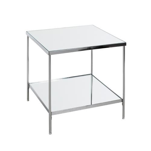 3S. x Home - Table d'appoint en acier chromé et étagères en verre miroir - Le salon