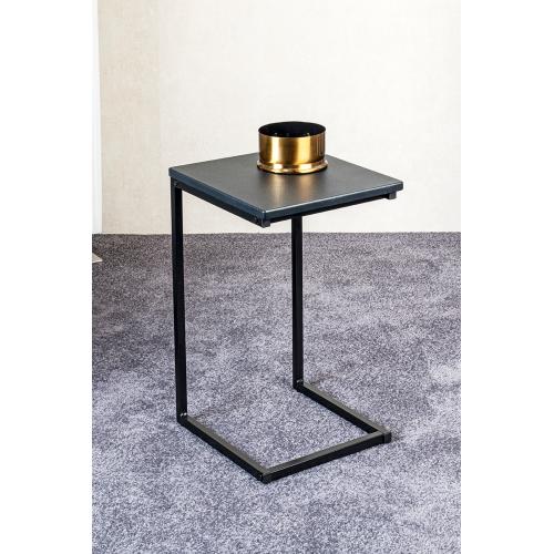 3S. x Home - Table d'appoint design en métal plateau décor noir - Table Basse Design