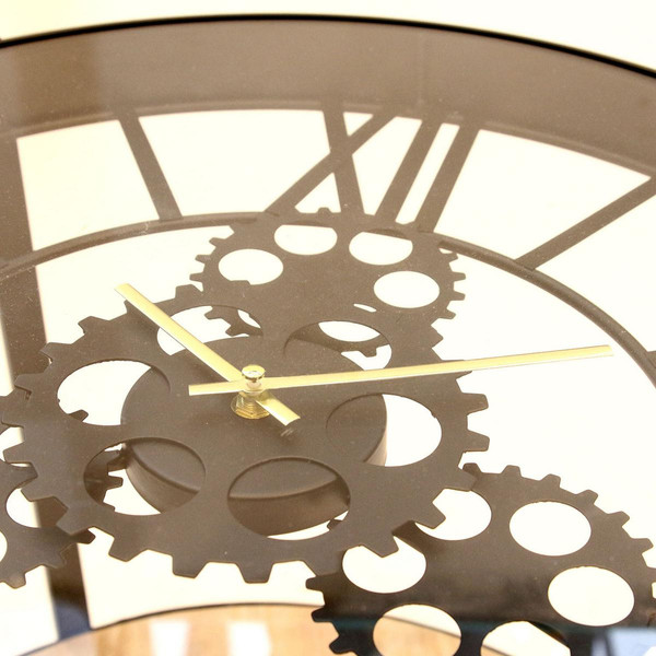 Table D’Appoint Horloge 50.5x50.5x49cm Noir 3S. x Home Meuble & Déco
