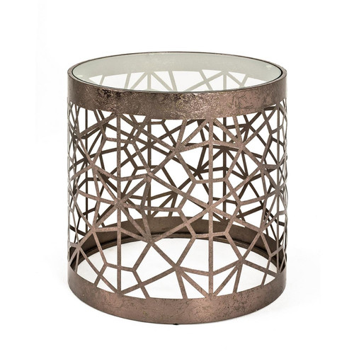 3S. x Home - Table d'appoint ronde Bronze - Nouveautés Meuble Et Déco Design