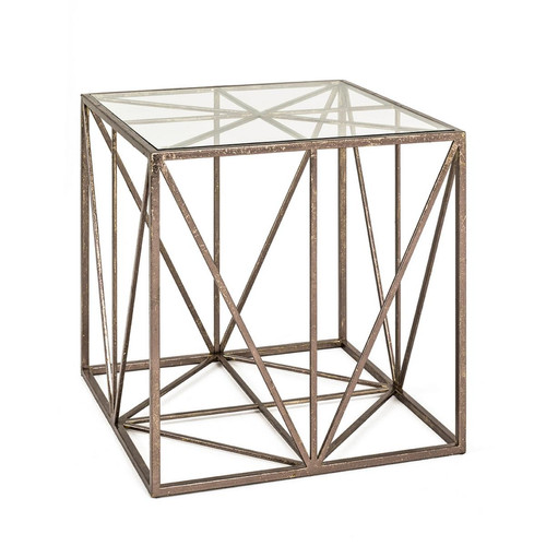 3S. x Home - Table d'appoint carré Bronze - Meuble Et Déco Design