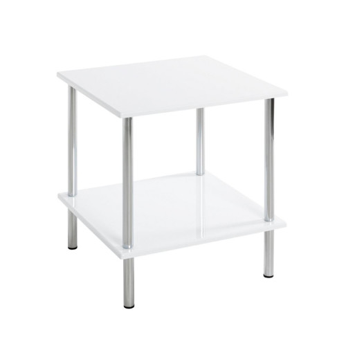 3S. x Home - Table d'appoint carré Blanc brillant - Nouveautés Meuble Et Déco Design
