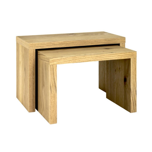 Table d'appoint H40cm finition chêne véritable et plateau nid d'abeille  3S. x Home