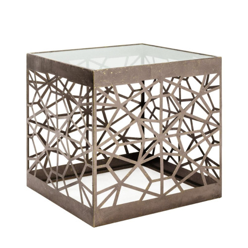 3S. x Home - Table d'appoint en métal et plateau en verre  - Meuble Et Déco Design